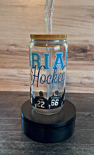 Load image into Gallery viewer, π Briar Hockey Tumbler | Off Campus Inspired Glass Cup | Hockey Romance Bookish Tumbler | College Hockey Aesthetic | Sports Romance Gift