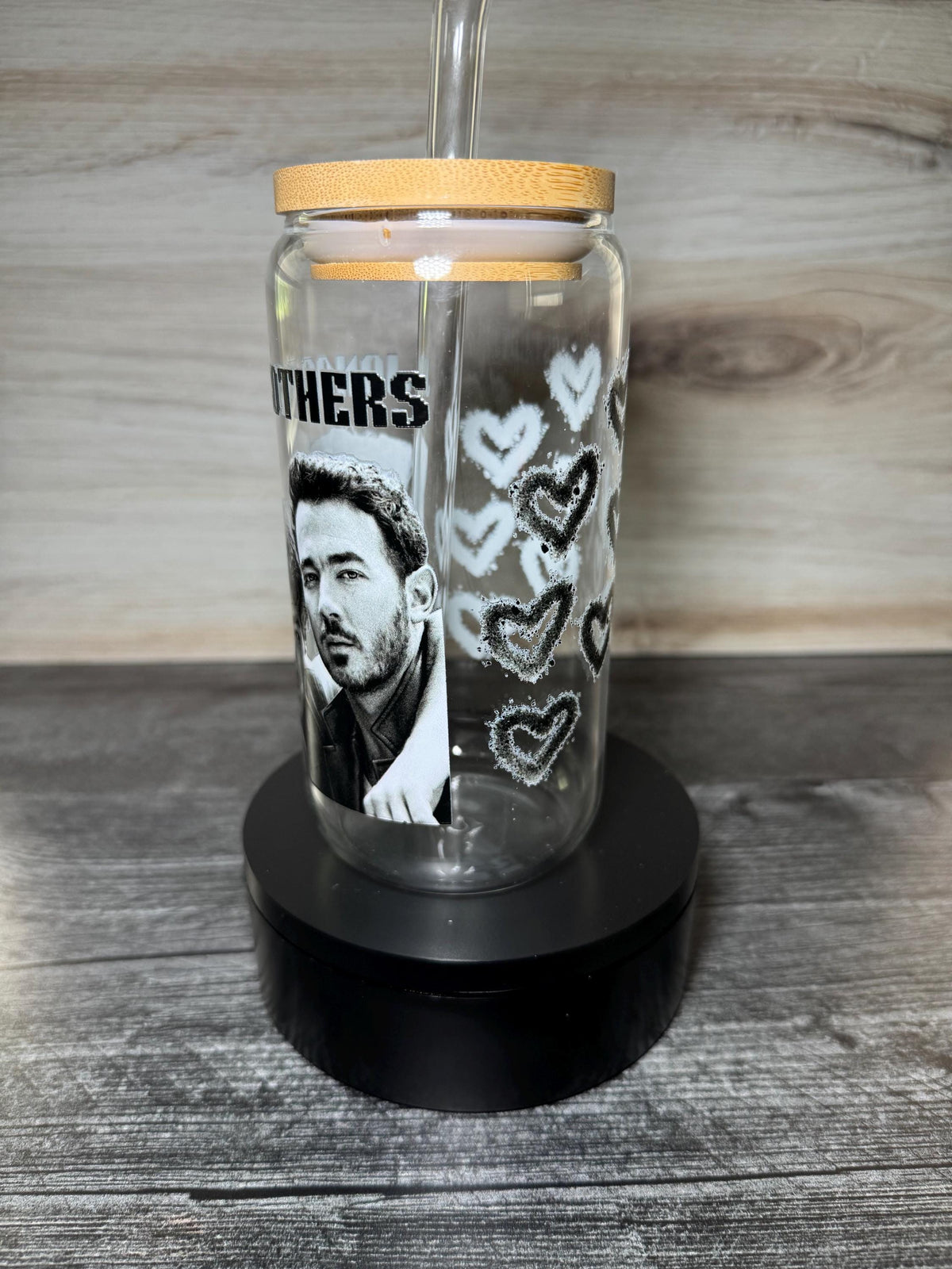 2000s Boy Band Inspired 16 oz Glass Tumbler | Concert Lover Gift | Retro Music Fan Cup | Iced Coffee Glass with Bamboo Lid & Straw