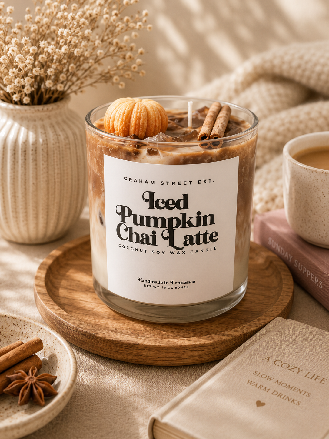 Pumpkin Iced Chai Latte Dessert Candle