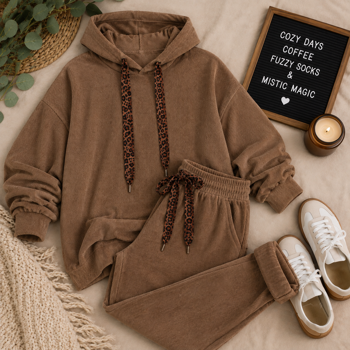 *PRE-ORDER* Leopard Drawstring Lounge Set | Hoodie & Joggers