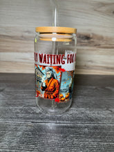 Load image into Gallery viewer, Waiting For Halloween Horror Tumbler | Freddy Krueger, IT, Michael Myers & Jason | Spooky Movie Cup | Halloween Gift | Horror Fan Cup