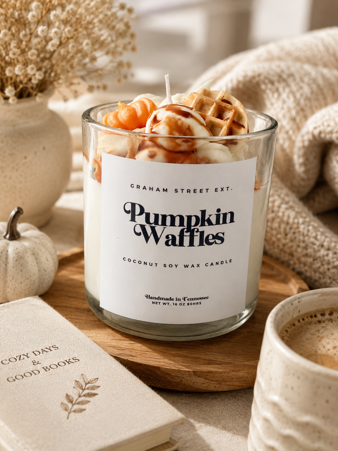 Pumpkin Waffles Dessert Candle