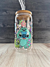 Load image into Gallery viewer, Stitch Disney Cosplay Glass Tumbler | Cute Iced Coffee Cup | Disney Gift