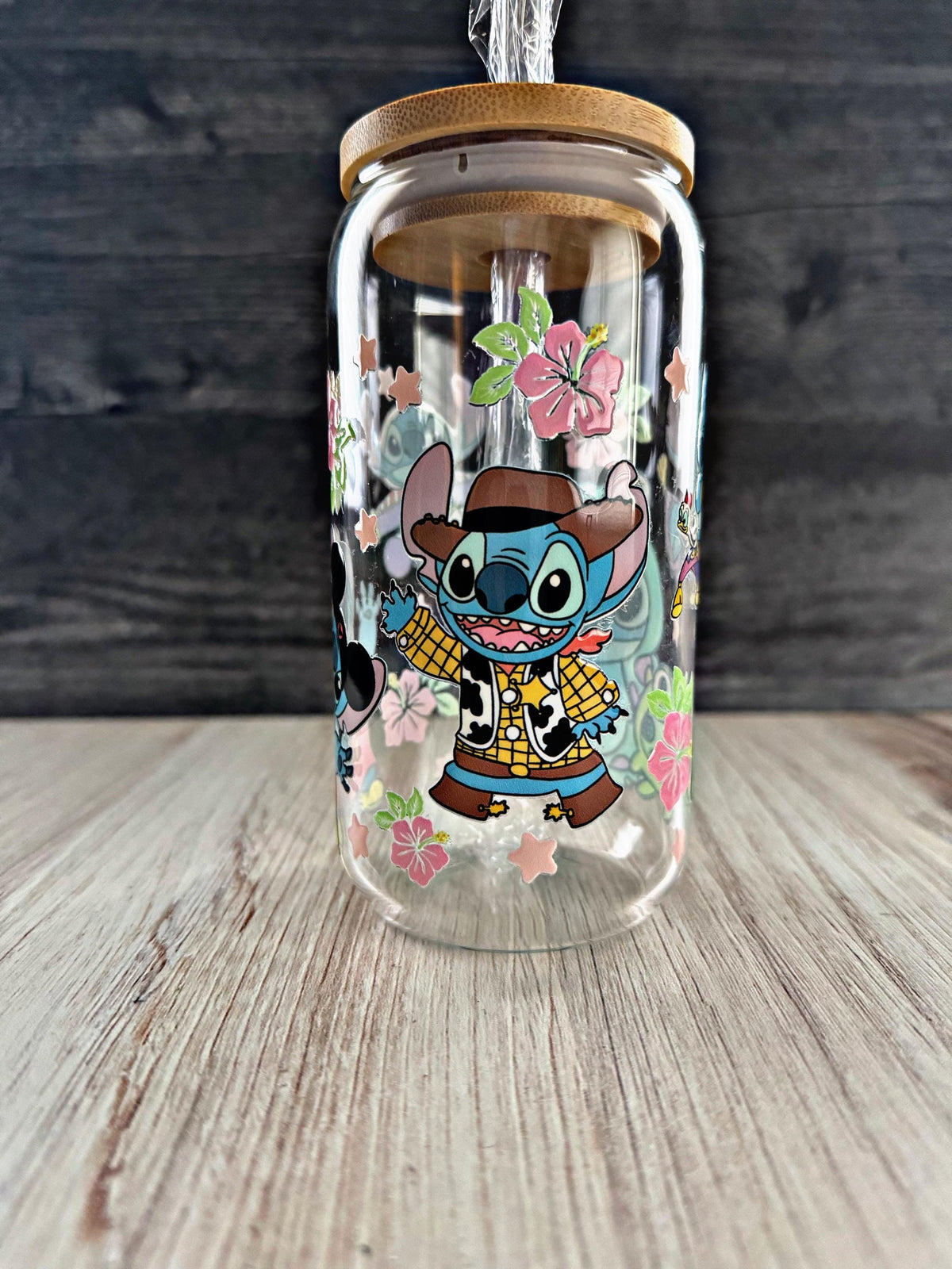 Stitch Disney Cosplay Glass Tumbler | Cute Iced Coffee Cup | Disney Gift