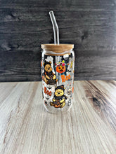 Load image into Gallery viewer, Winnie the Pooh Halloween Tumbler – 16 oz Glass Cup with Bamboo Lid &amp; Straw | Spooky Season Disney Drinkware | Cute Fall Coffee Cup
