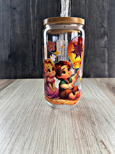 Load image into Gallery viewer, Magical Lantern Night Glass Tumbler | Fairy Tale Princess Inspired Cup | Glow Lantern Scene Drinkware | Gift for Her
