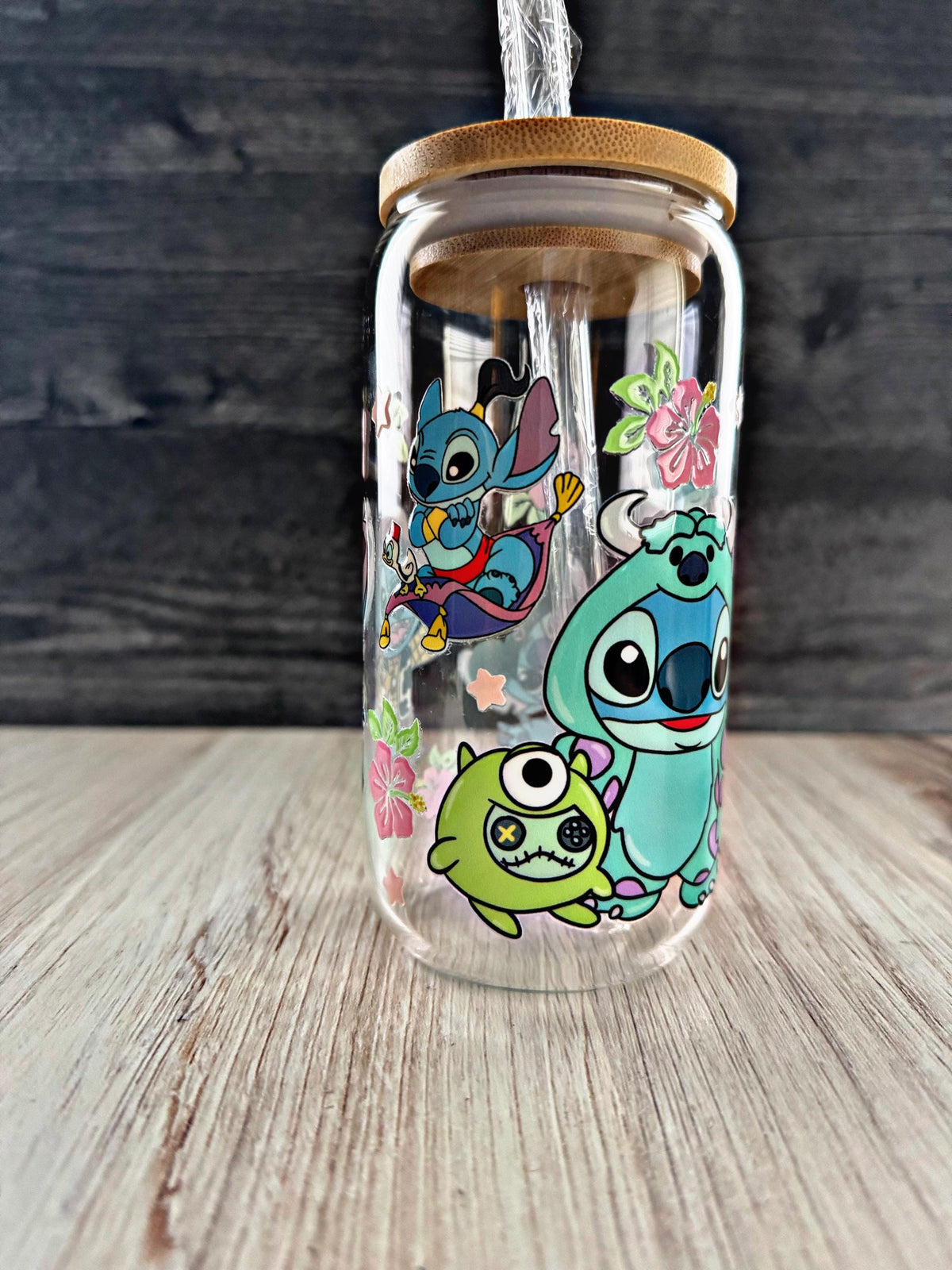 Stitch Disney Cosplay Glass Tumbler | Cute Iced Coffee Cup | Disney Gift