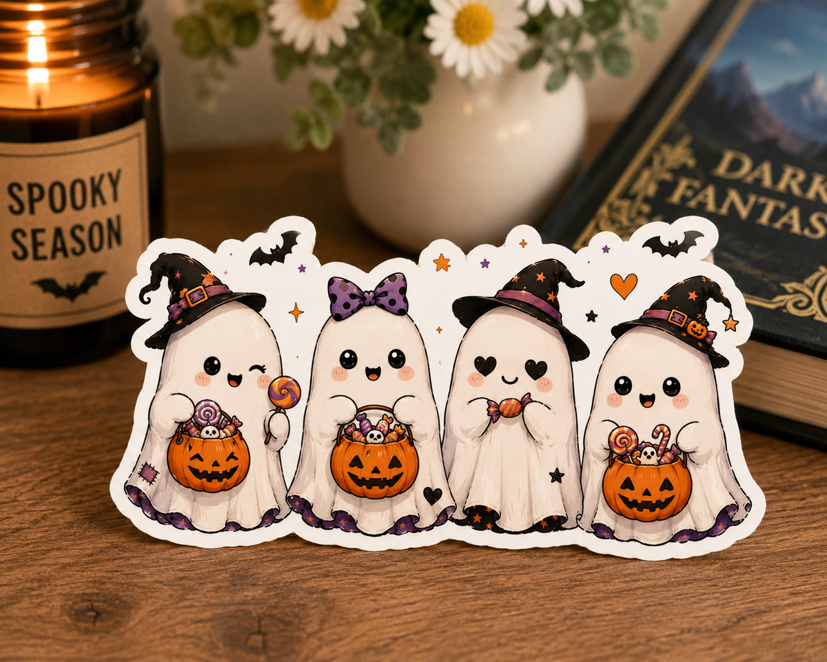 Trick-or-Treat Cuties | Halloween Ghost Vinyl Sticker 👻🍬