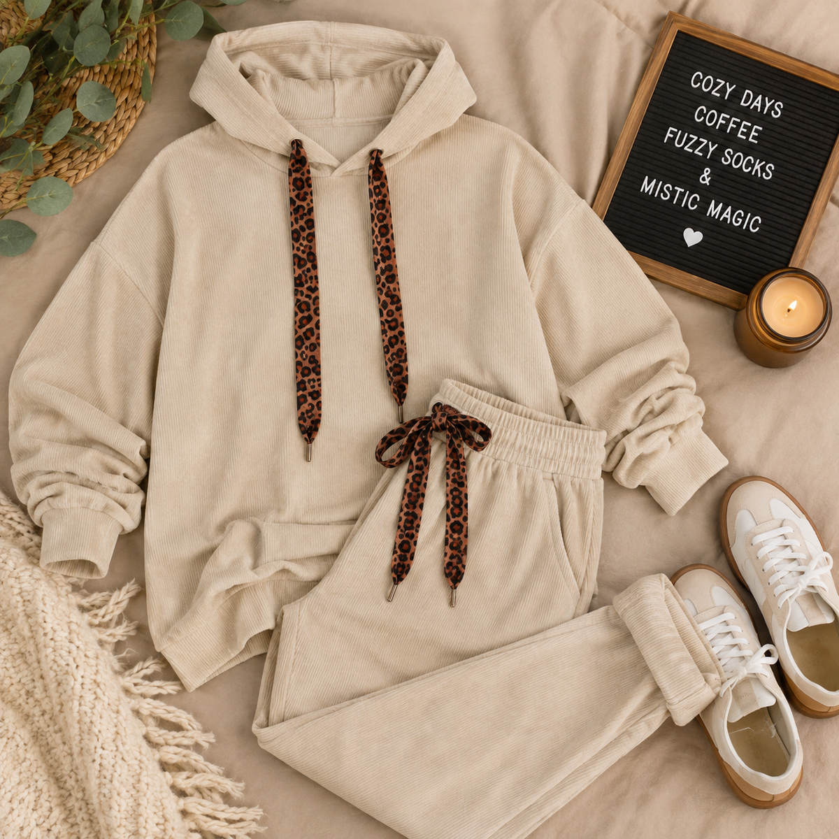 *PRE-ORDER* Leopard Drawstring Lounge Set | Hoodie & Joggers