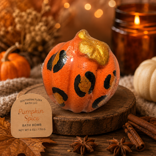Wild About Fall Cheetah Pumpkin Bath Bomb 🎃🐆