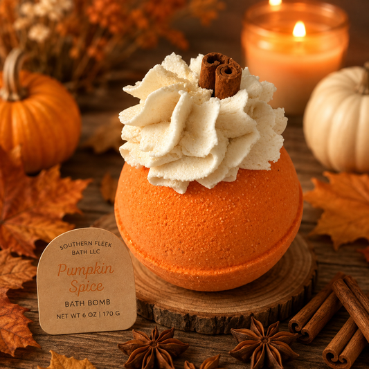 Pumpkin Spice Bath Bomb with Bubble Frosting 🎃 🛁