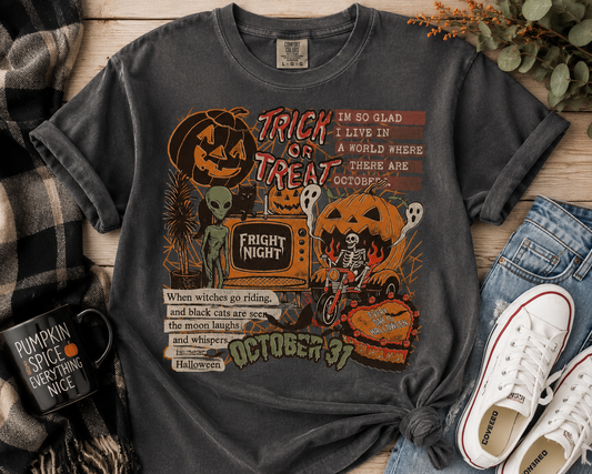 Retro Halloween Collage T-Shirt or Sweatshirt | Spooky Season Graphic Tee | October 31 Halloween Shirt | Vintage Halloween Sweatshirt