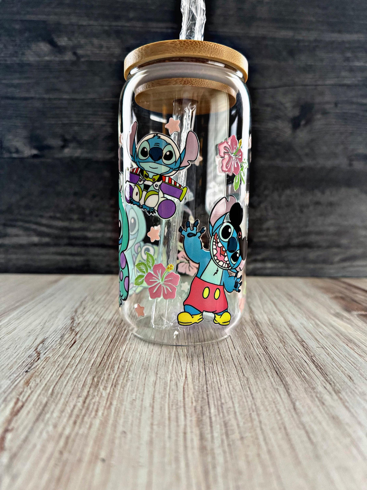Stitch Disney Cosplay Glass Tumbler | Cute Iced Coffee Cup | Disney Gift