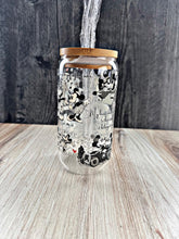 Load image into Gallery viewer, Mickey &amp; Minnie Glass Tumbler | Disney Couple Cup | Cute Iced Coffee Tumbler
